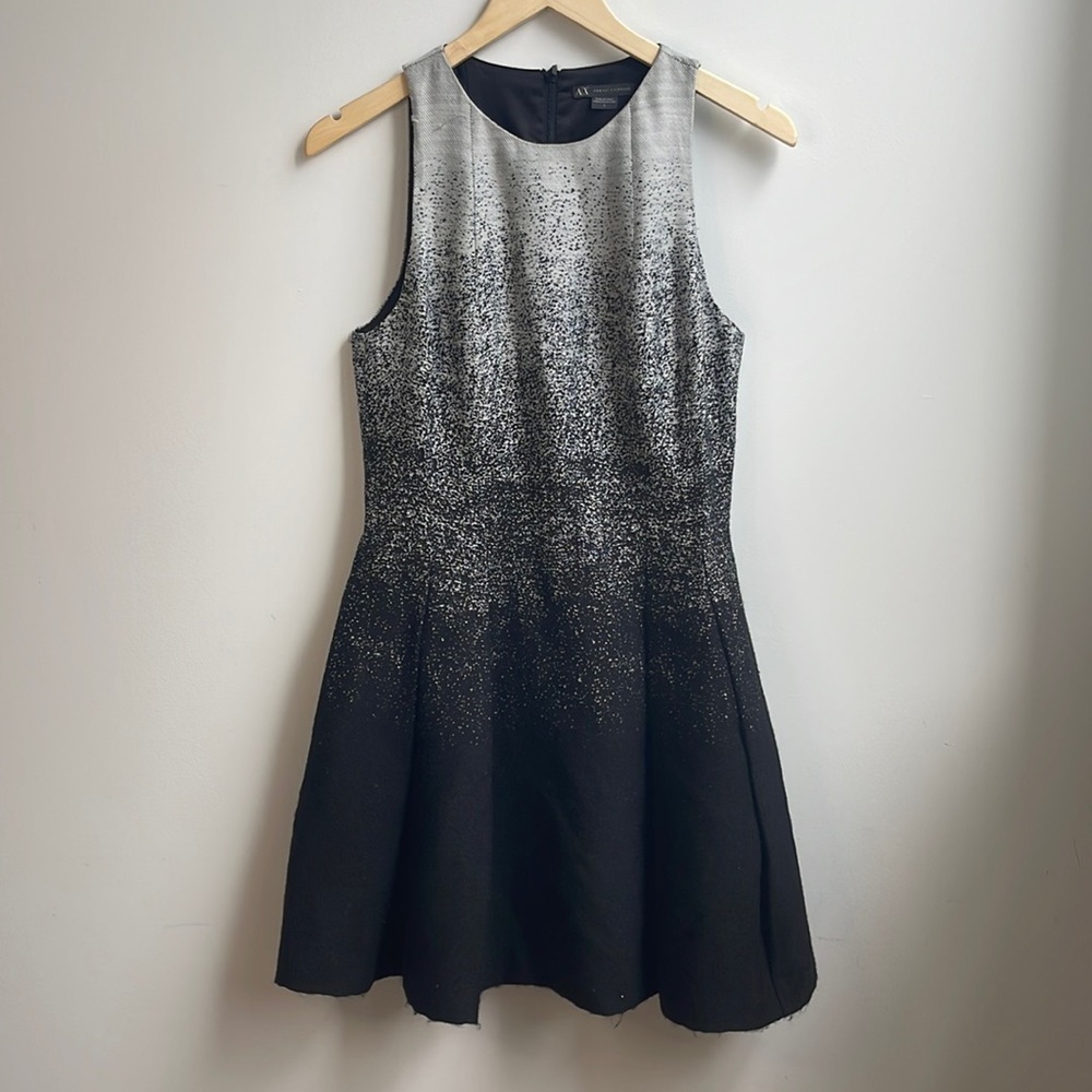 Armani Exchange Black/Gray A-Line Dress